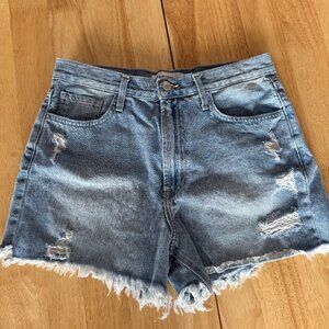 Just Black Denim Light Wash Jean Shorts (Size Large)